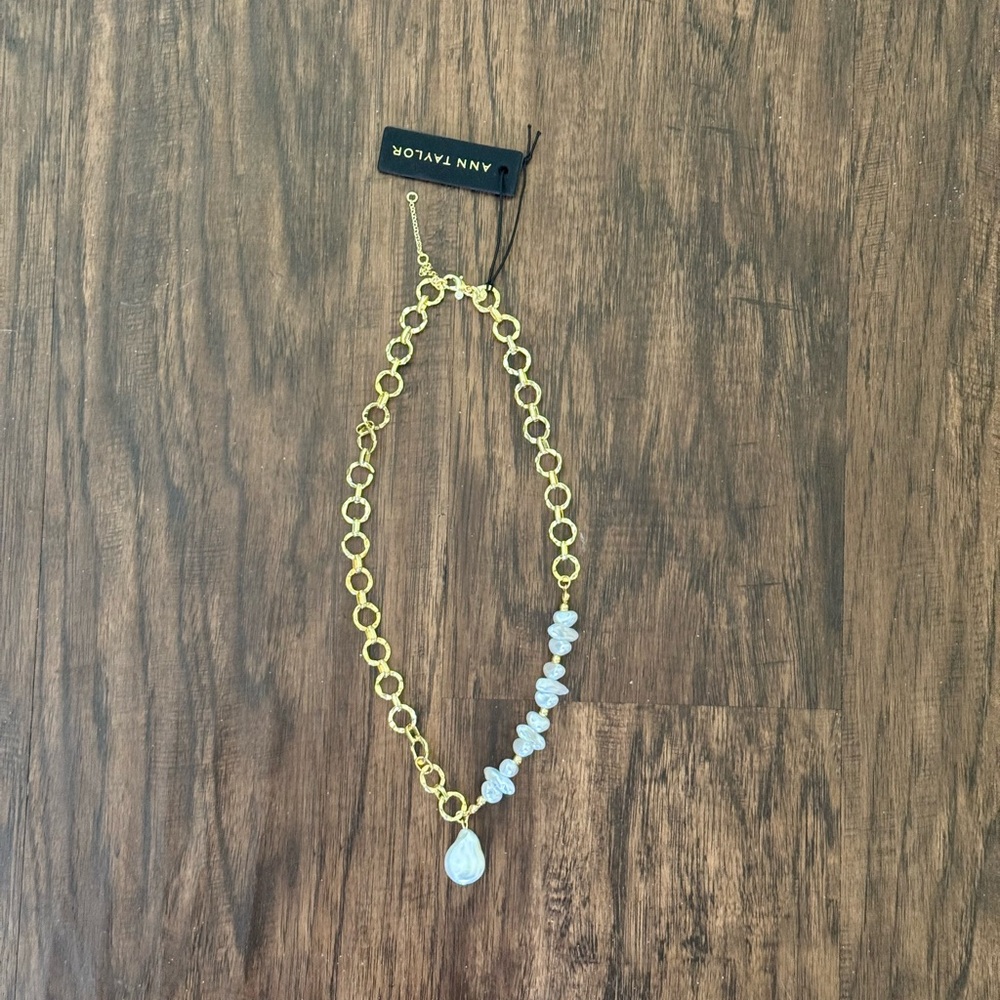 Ann Taylor mixed pearl and chain Necklace - Picture 10 of 14